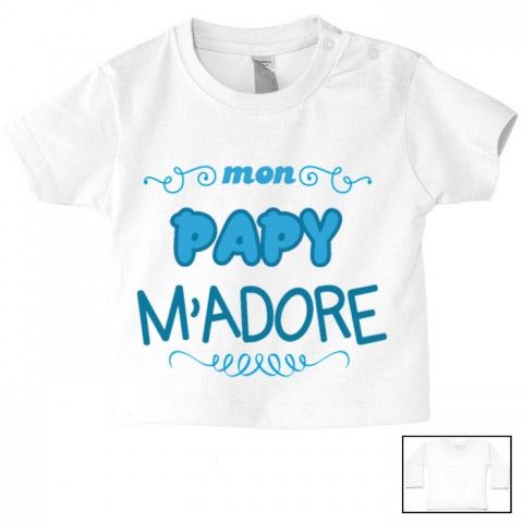 Tee-shirt de bébé mon papy m’adore garçon