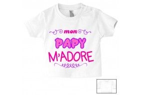 Tee-shirt de bébé mon papy m’adore fille