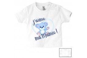 Tee-shirt de bébé j’aime ma mamie ourson garçon