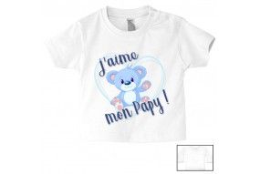 Tee-shirt de bébé j’aime mon papy ourson garçon