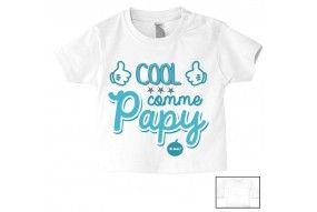 Tee-shirt de bébé  cool comme papy garçon