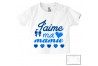 Tee-shirt de bébé j’aime ma mamie en cœurs garçon