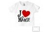 Tee-shirt de bébé j’aime ma mamie cœur rouge