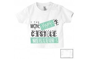 Tee-shirt de bébé mon papy c’est le meilleur pois garçon