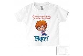 Tee-shirt de bébé quand je serais grand je serais fort comme papy