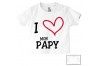 Tee-shirt de bébé i love mon papy rouge et noir 