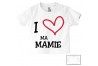 Tee-shirt de bébé i love ma mamie rouge et noir 