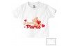 Tee-shirt de bébé je t’aime mamie nounours rouge 