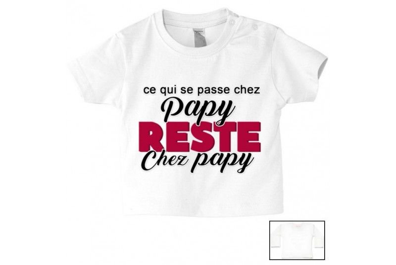 Tee Shirt De Bebe Ce Qui Se Passe Chez Papy Reste Chez Papy