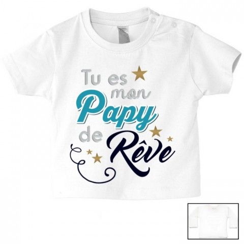 Tee-shirt de bébé tu es mon papy de rêve star garçon