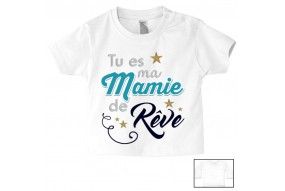 Tee-shirt de bébé tu es ma mamie de rêve star garçon