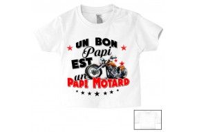 Tee-shirt de bébé un bon papi est un papi motard