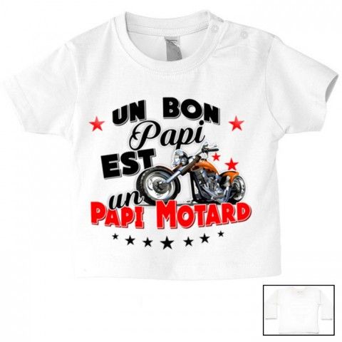 Tee-shirt de bébé un bon papi est un papi motard