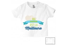 Tee-shirt de bébé ma mamie est la meilleure garçon