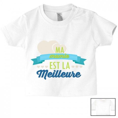 Tee-shirt de bébé ma mamie est la meilleure garçon