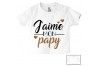 Tee-shirt de bébé j’aime mon papy trois cœurs garçon