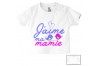 Tee-shirt de bébé j’aime ma mamie oiseaux fille