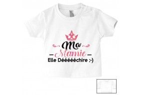 Tee-shirt de bébé ma mamie il déééchire fille