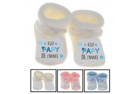 Chaussons de bébé élu papy de l’année garçon