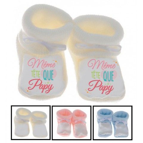 Chaussons de bébé même tête que papy fantaisie fille