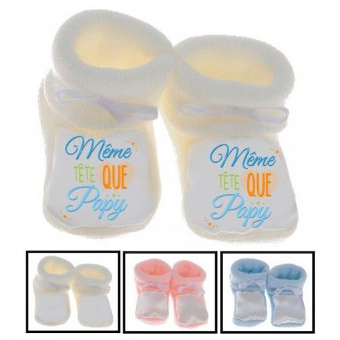 Chaussons de bébé même tête que papy fantaisie garçon