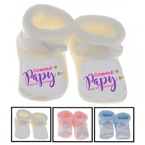 Chaussons de bébé comme papy mais en mieux fille