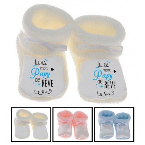 Chaussons de bébé tu es mon papy de rêve garçon