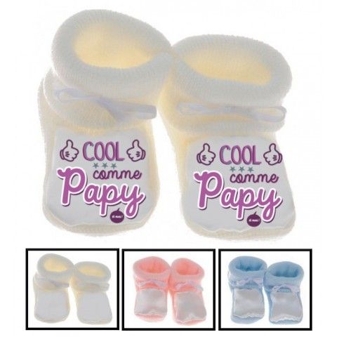 Chaussons de bébé cool comme papy fille