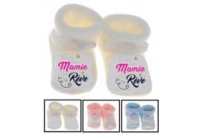 Chaussons de bébé tu es ma mamie de rêve star fille