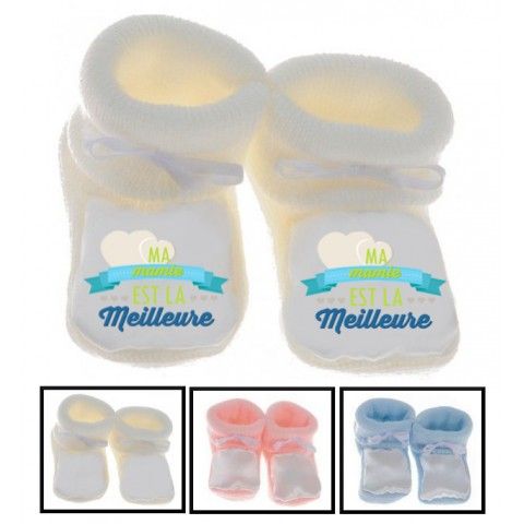 Chaussons de bébé de bébé ma mamie est la meilleure garçon