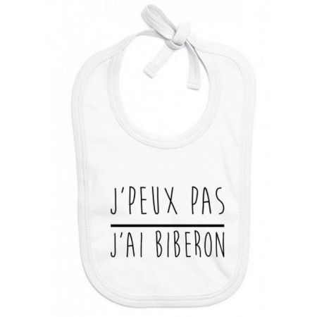 Body Bébé "J'peux Pas J'ai Biberon" - Logo Drôle, Coton, Fait Main En France, Neuf