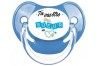 Tétine personnalisée Penguins bleue silicone