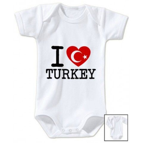 Body de bébé i love Turkey flag