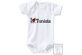 Body de bébé i love Tunisia coeur rouge