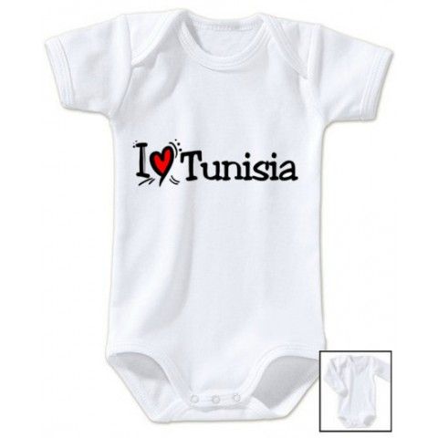 Body de bébé i love Tunisia coeur rouge