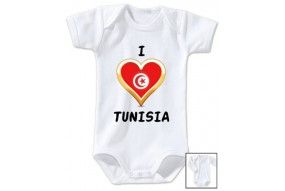 Body de bébé i love Tunisia flag