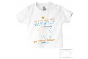 Tee-shirt de bébé fier d’être Marseillais on craint Degun