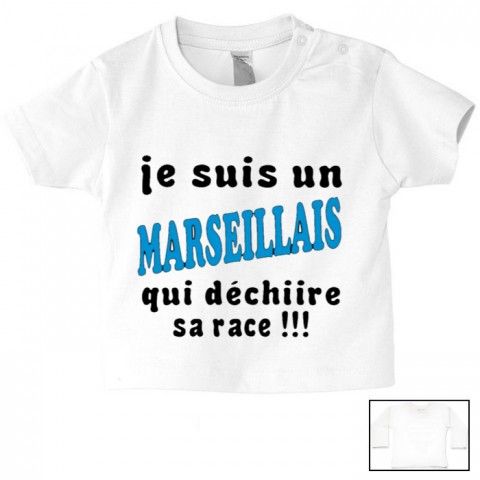 Tee-shirt de bébé je suis un Marseillais qui déchiire sa race