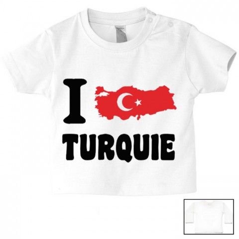Tee-shirt de bébé i love Turquie bold