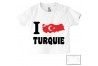 Tee-shirt de bébé i love Turquie bold