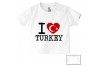 Tee-shirt de bébé i love Turkey flag