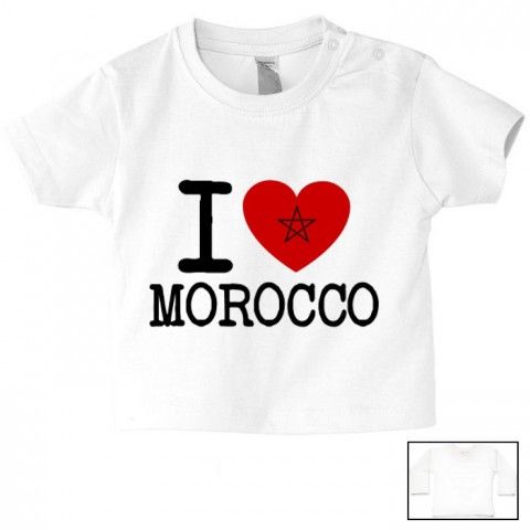 Tee-shirt de bébé i love Morocco