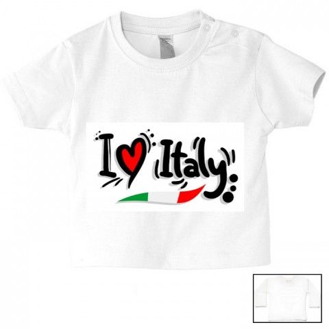 Tee-shirt de bébé i love Italy