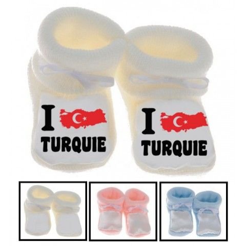 Chaussons de bébé i love Turquie bold