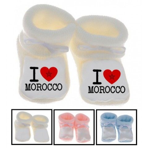 Chaussons de bébé i love Morocco