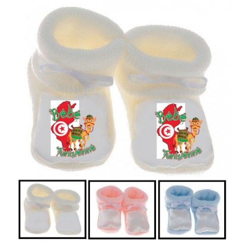 Chaussons de bébé bébé Tunisienne green camel