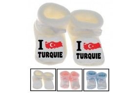 Chaussons de bébé i love Turquie bold