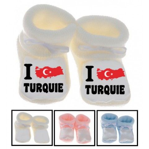 Chaussons de bébé i love Turquie bold