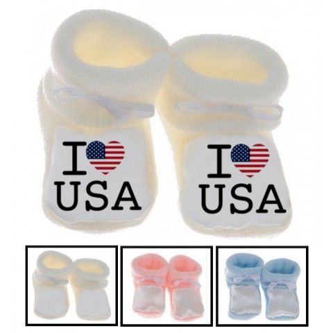 Chaussons de bébé i love USA