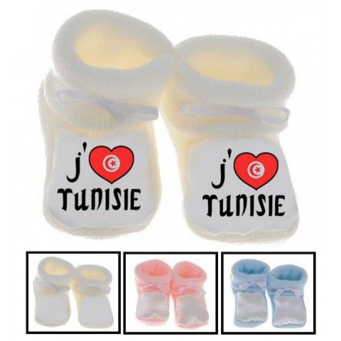 Chaussons de bébé j’aime Tunisie